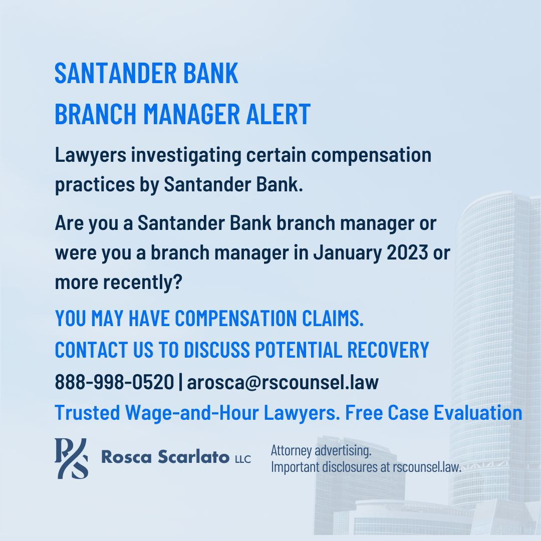 Banco Santander Branch Manager Alert